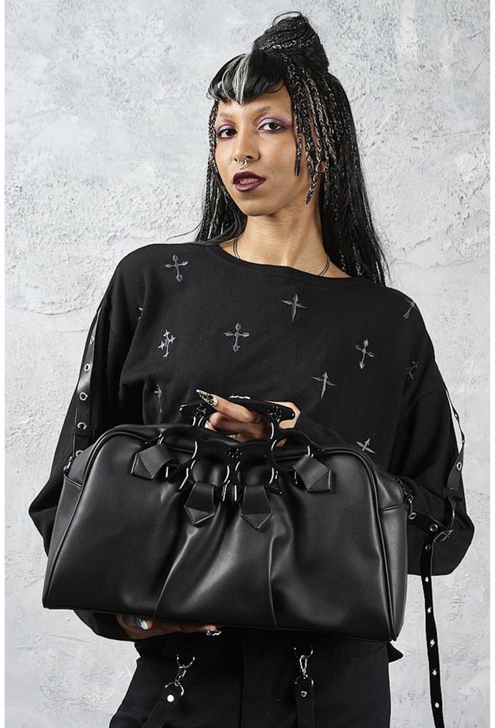 Banned - Hex Paws Kitten Knuckle Handle Bag Schoudertas - Zwart