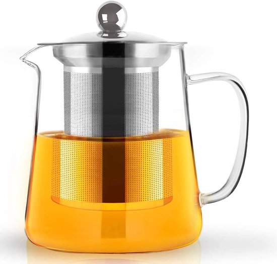 Stijlvolle theepot voor één persoon met hittebestendig roestvrijstalen filter, ideaal voor thee en koffie (450 ml) — cadeau in Koken & Dineren - foto 2