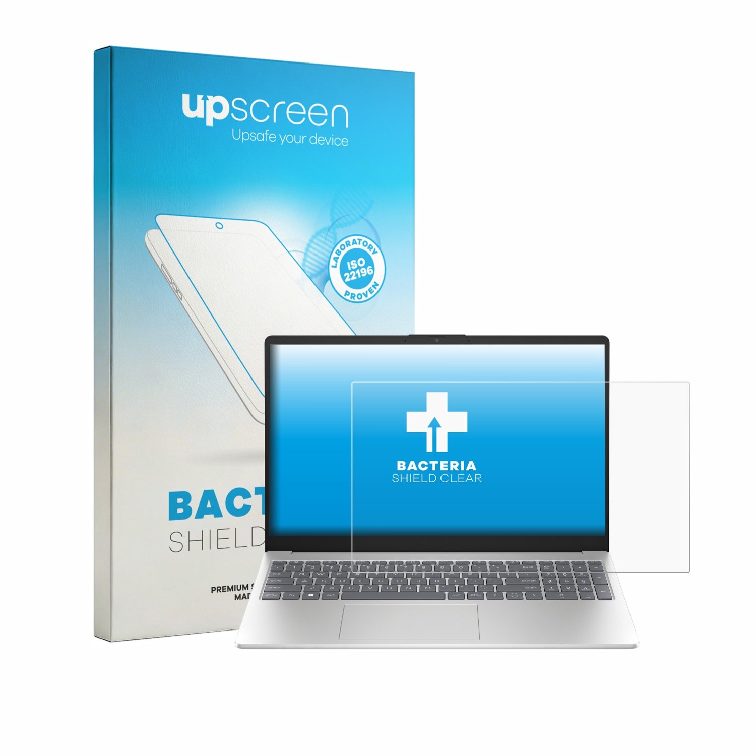 upscreen - Screenprotector voor HP 15-fd1731ngx - Folie Beschermfolie transparant antibacterieel