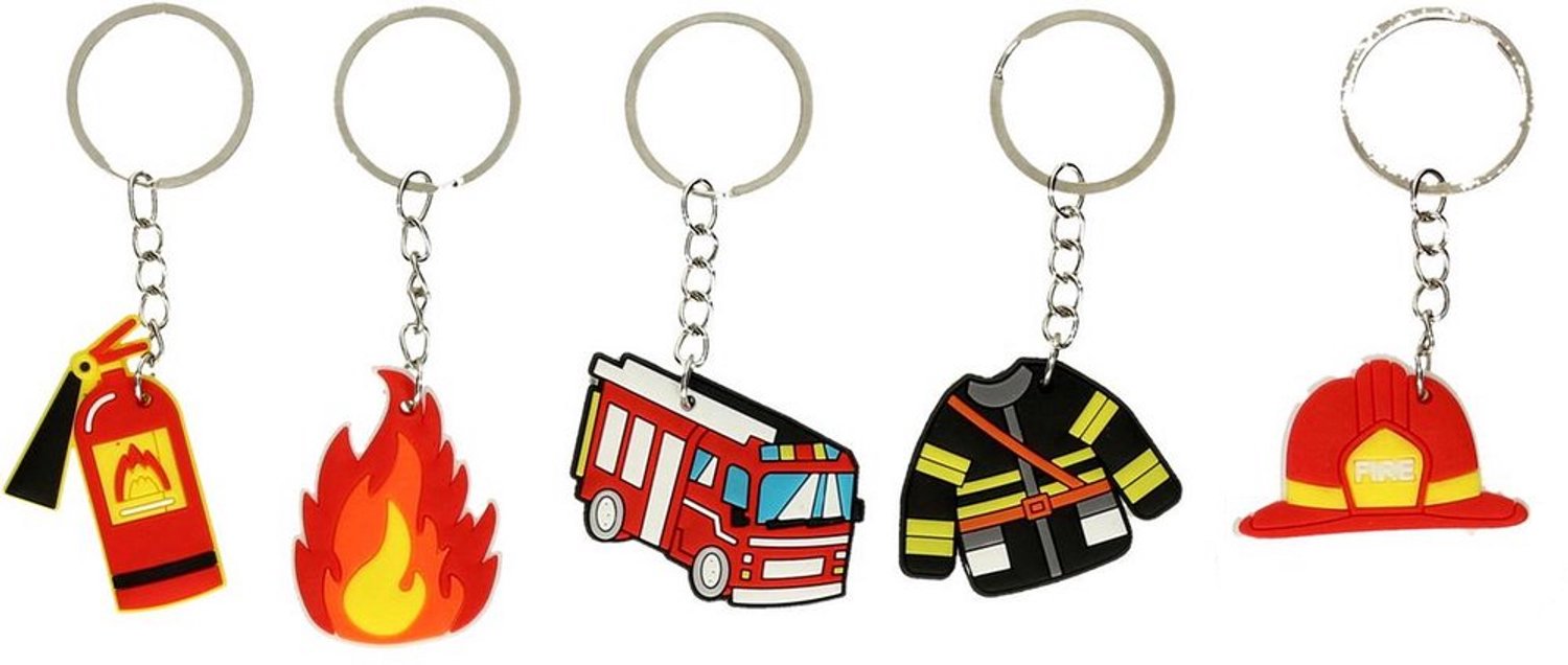 12 stuks Brandweer Sleutelhanger & Tashanger - Vuur Vlam Sleutelring - Strak & Gedetailleerd Ontwerp Voordeelset