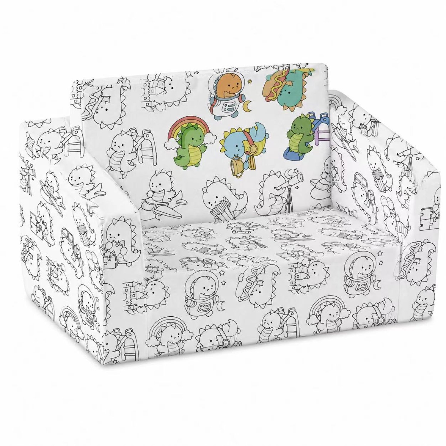 Russle Kinderfauteuil Zelfinkleurbaar Dino