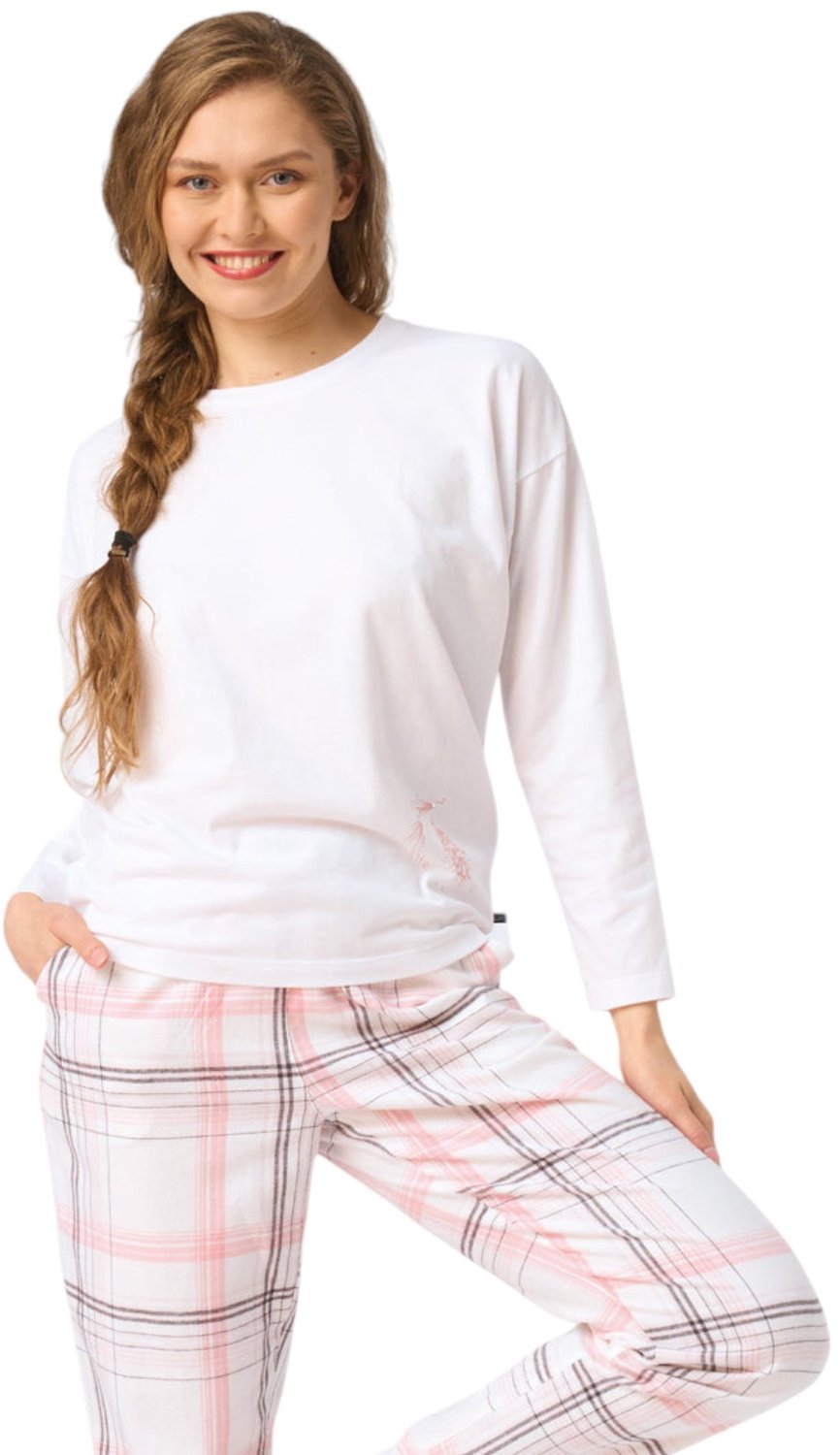 Key Flanellen Pyjama Dames Roze Ruit LNS 416 42 / XL