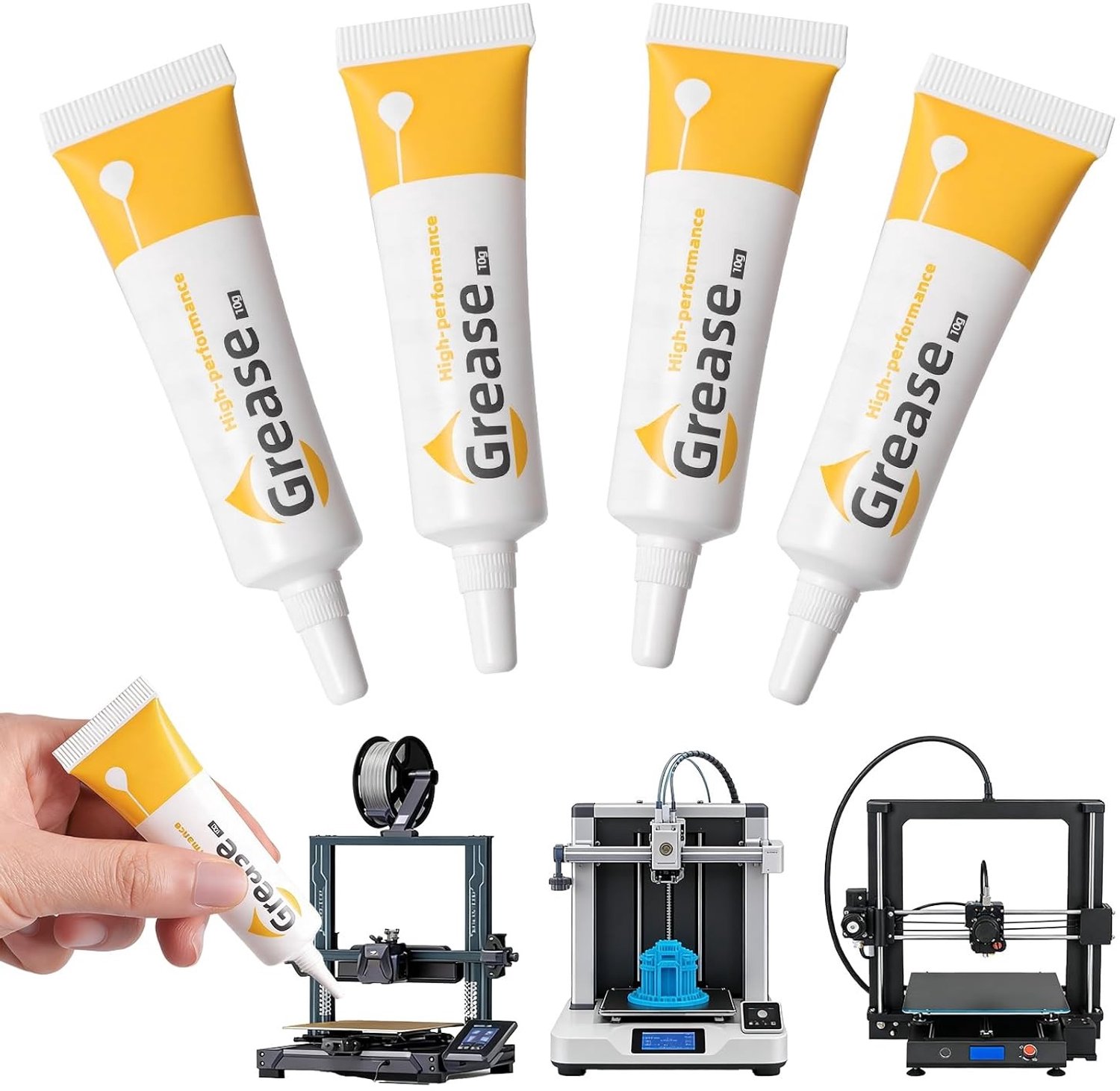 Hoogwaardige 3D Printer Smeervet voor Lageronderdelen - 4 Stukken Machine Smeermiddel voor Bambu Lab X1C/A1/A1 Mini/P1S/P1P/K1/K1 Max Accessoires