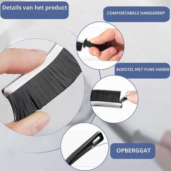 4 Stuks Vochtige Voegenborstel voor Badkamer, Harde Borstel, Ramen, Smalle Kieren, Dieptereiniging, Keuken en Badkamer Schoonmaak — afbeelding 2