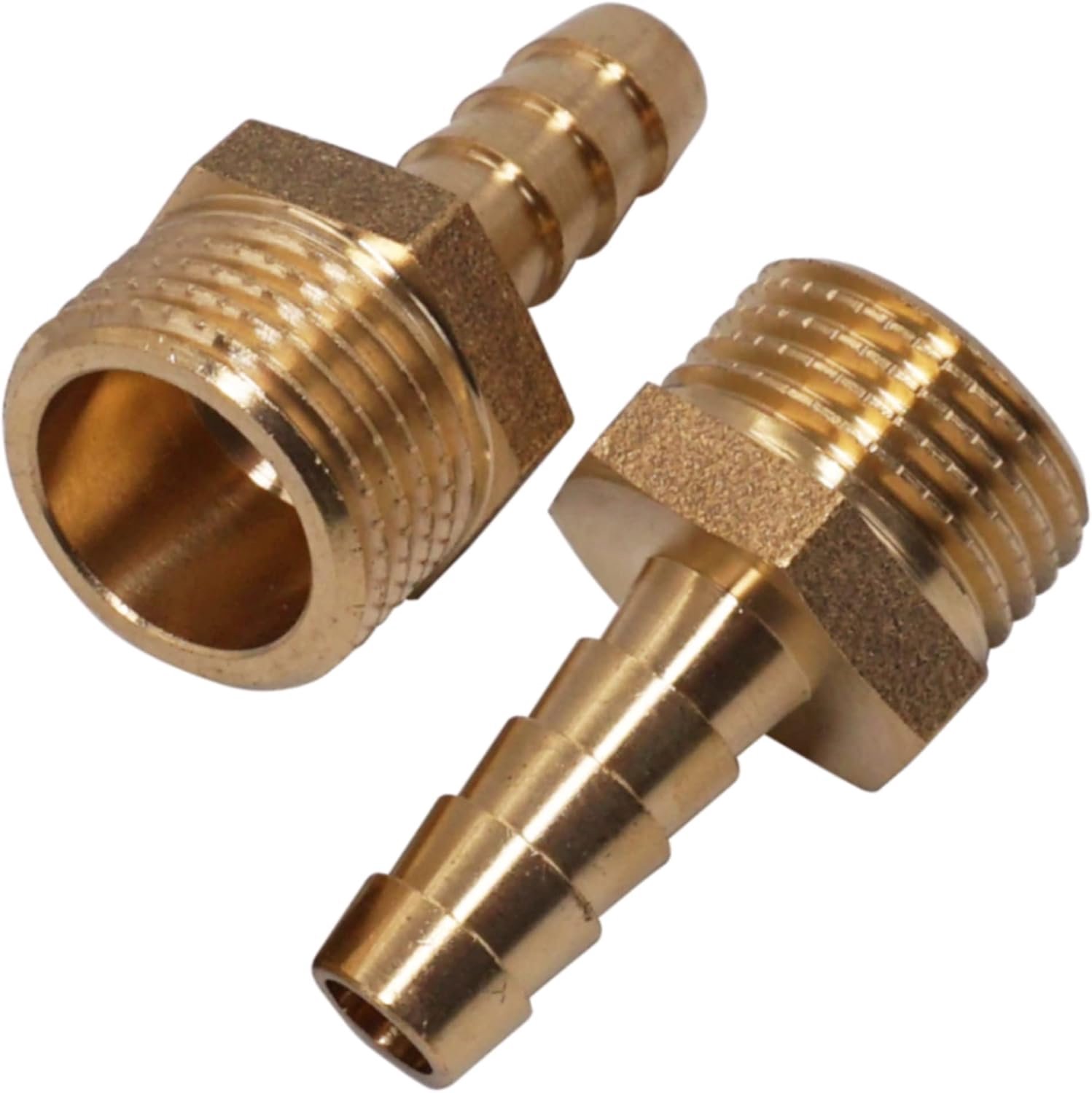 Messing Slangaansluiting 1/2" x 10mm, BSP Schroefdraad, 2 Stuks