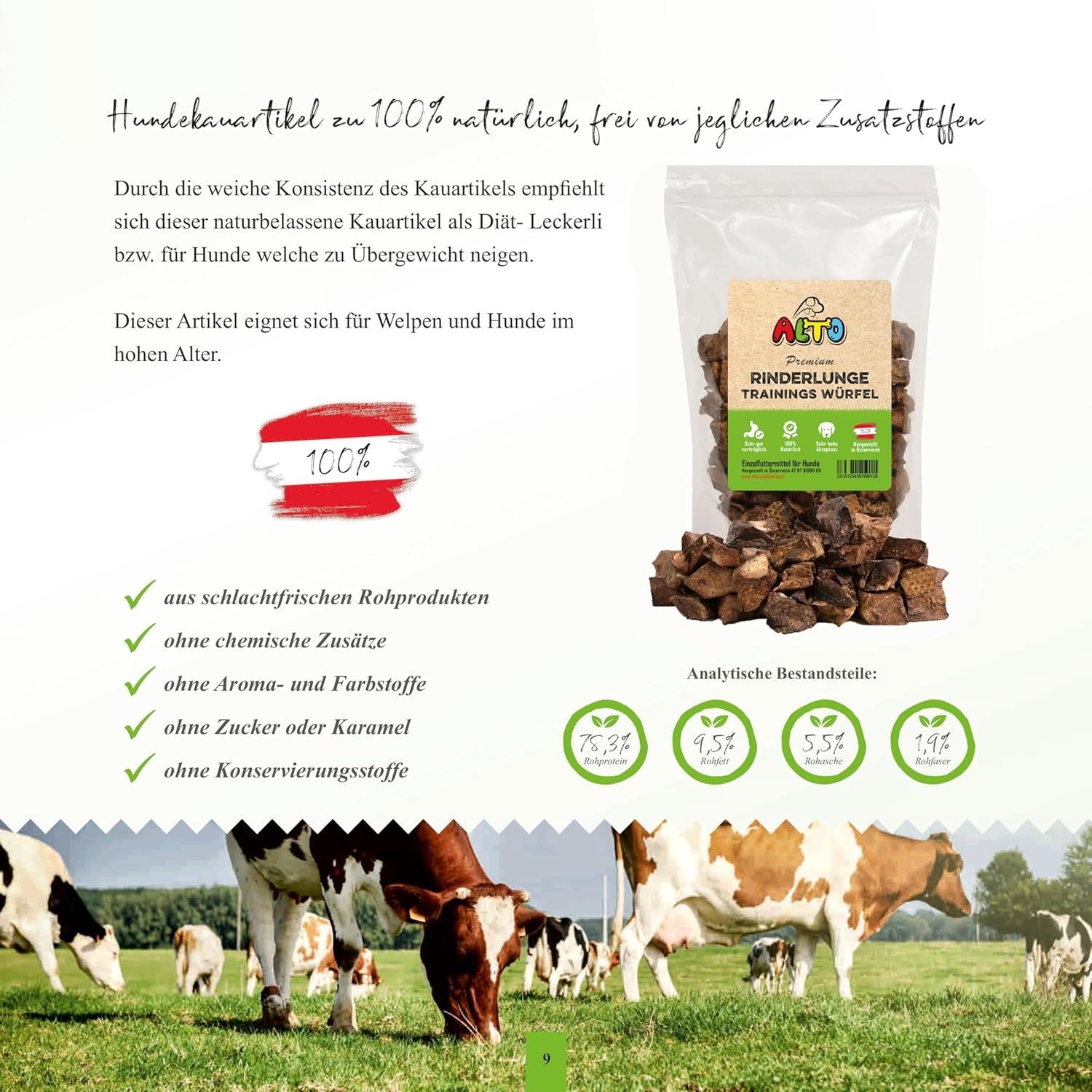 Petfood - Natuurlijke Runderlongen - 500 g - Gedroogd Kauwproduct - Voor Honden
