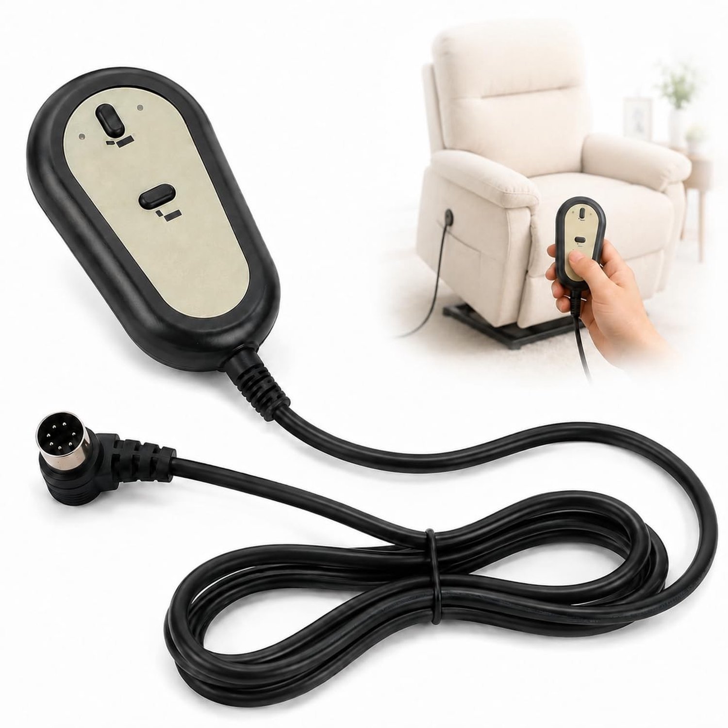 Elektrische Relaxstoel Controller, 5 Pin Bediening met 2 Knoppen