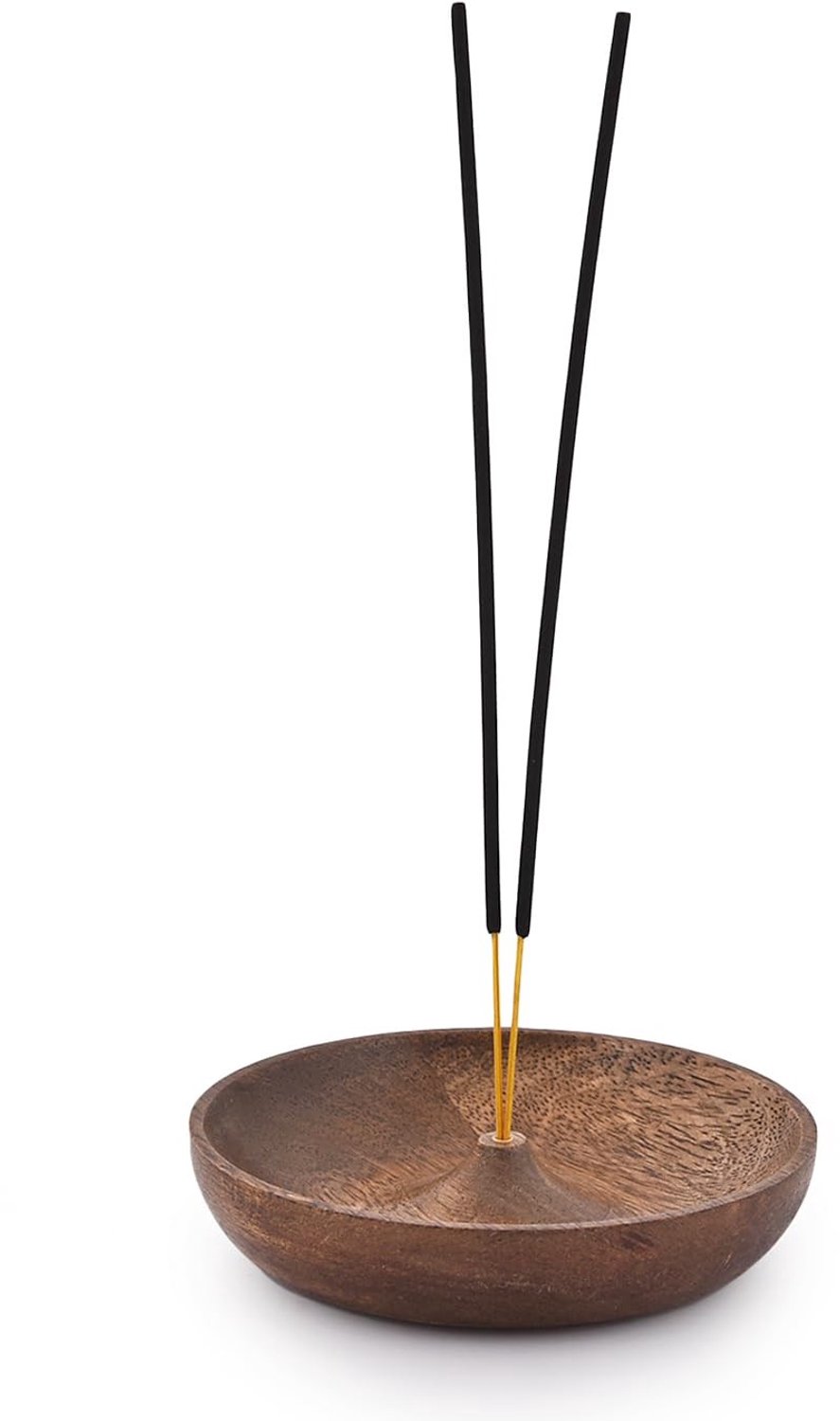 Ronde Houten Wierookkom - Wierookhouder voor Thuis en Kantoor