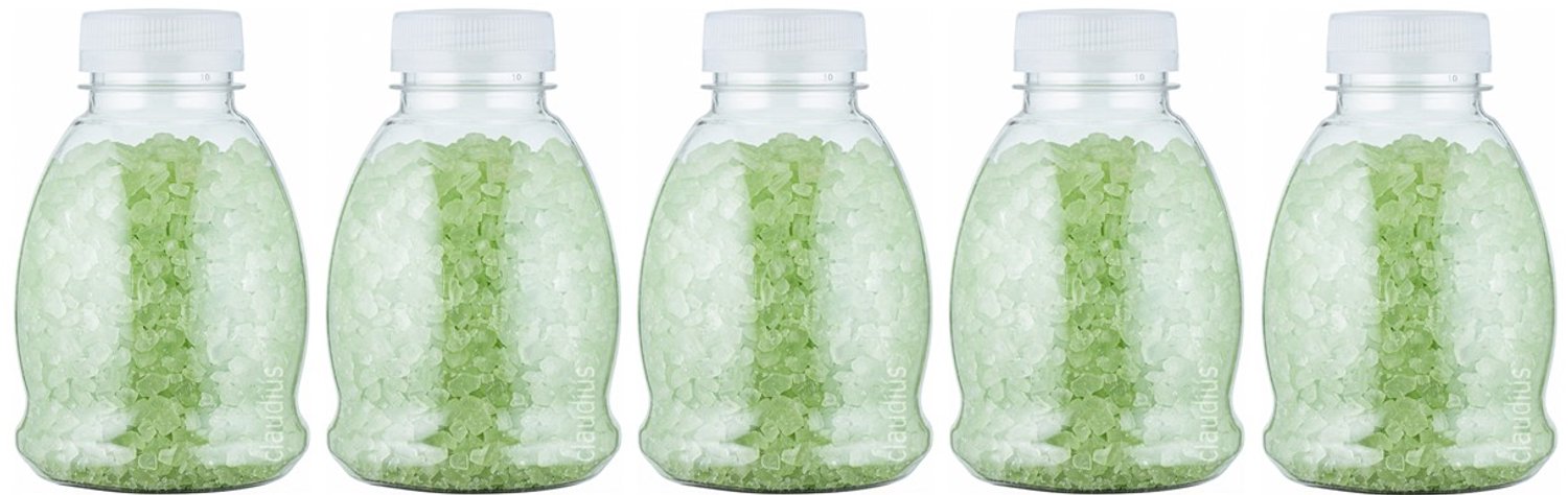 Claudius Badzout Eucalyptus - 375 gram - Fles met transparante dop - Set van 5 stuks - pure ontspanning