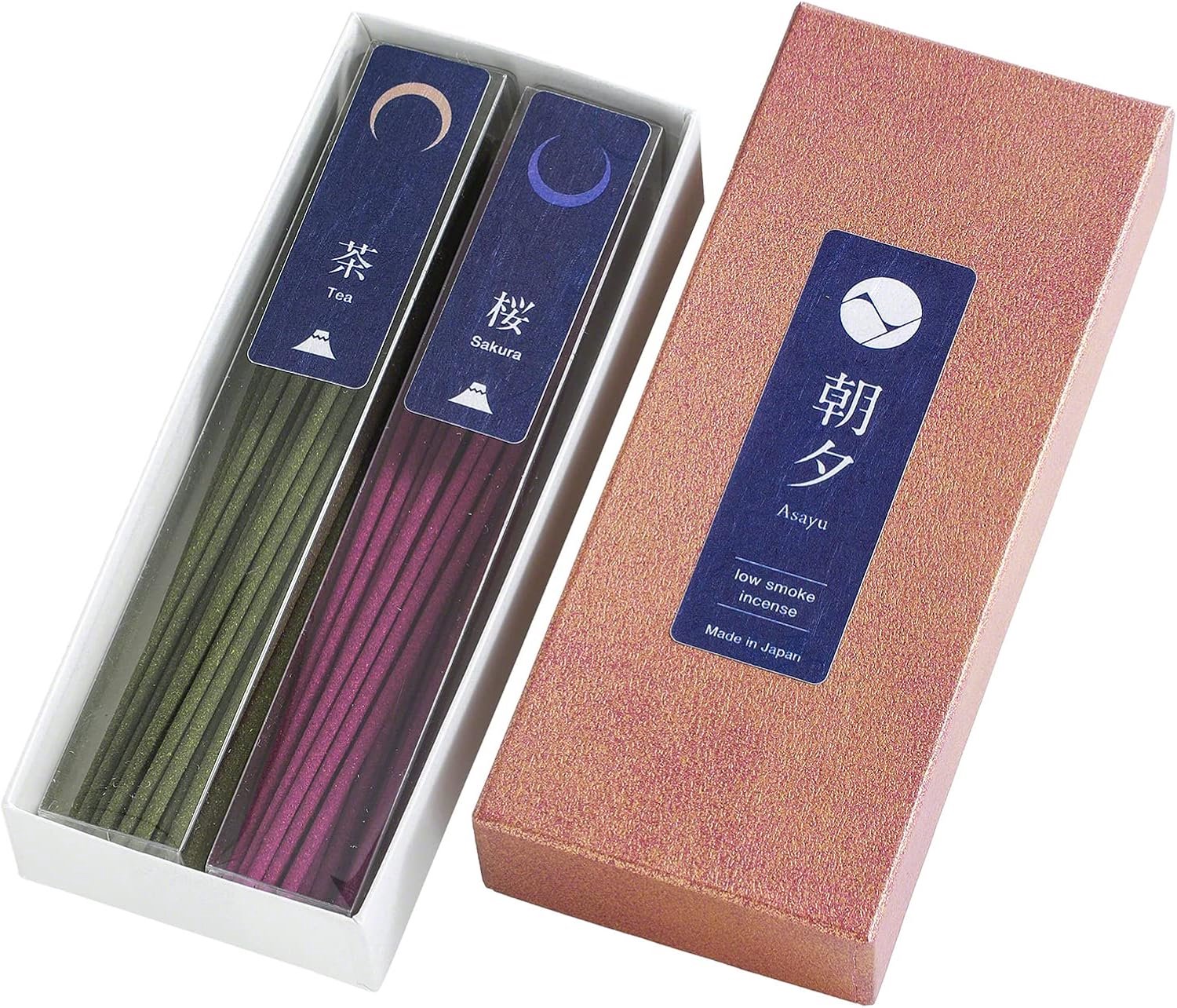 Asayu Japan Incense: Japanse Geuren (Groene Thee & Sakura), Lage Rook, 40g