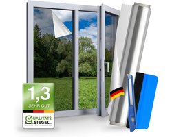 Zilveren Raamfolie Zonwering 90x200cm - Privacy & UV Bescherming