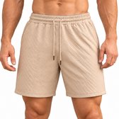 Korte luchtige broek - Zomer - Mode - Stretch - Sportief - Beige - Short