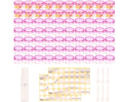 Cosmetica potjes 5ml - 70 stuks - plastic - inclusief spatula's en stickers - ideaal voor reizen - Homevero