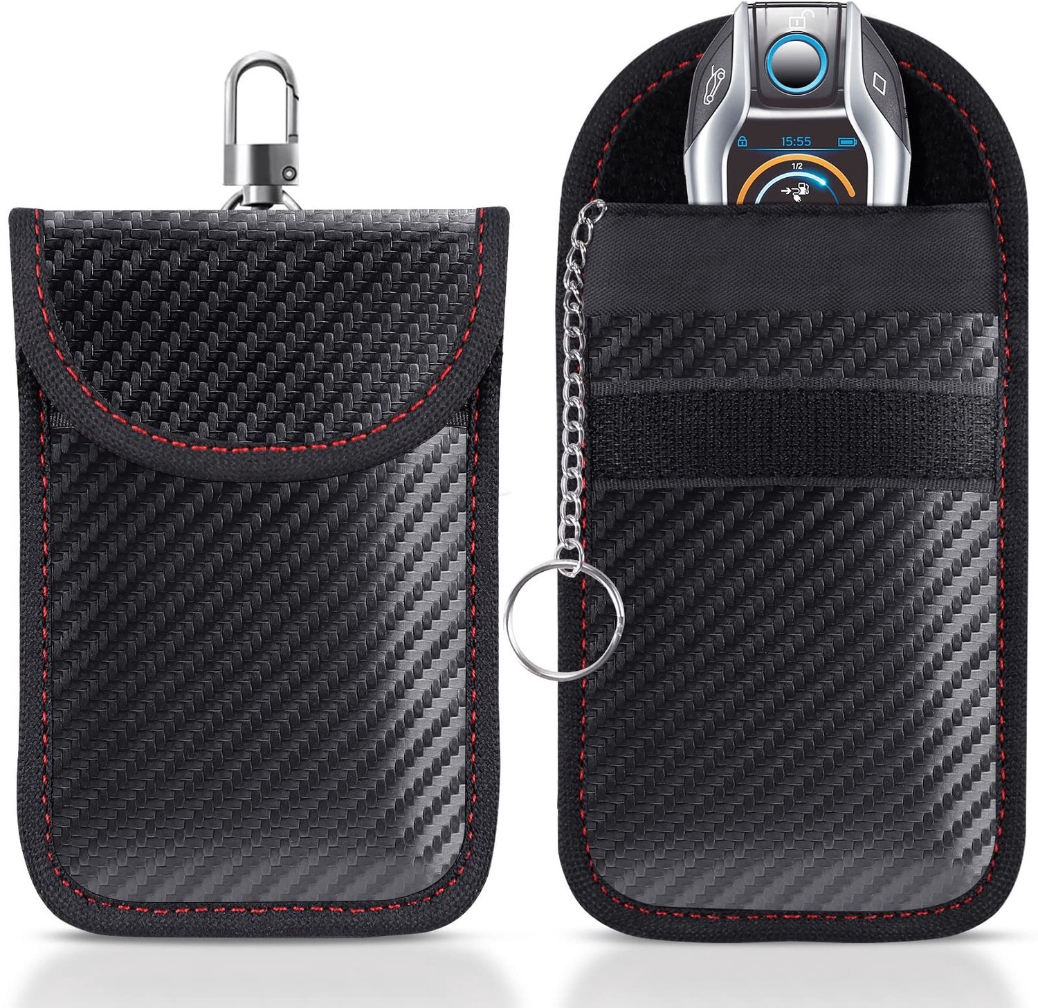 Famanu – 2 Stuks Faraday Tas | Signaalblokkerende Pouch voor Autosleutels | RFID Beschermhoes voor Auto Beveiliging