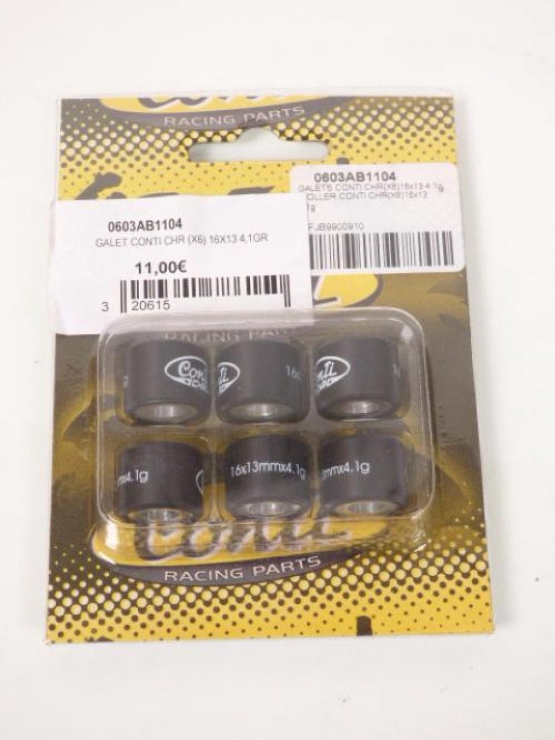 Variateurrol Conti voor Scooter Peugeot 50 Ludix vóór 2017 16x13 4.1Grs / 66 9823.F0 Nieuw
