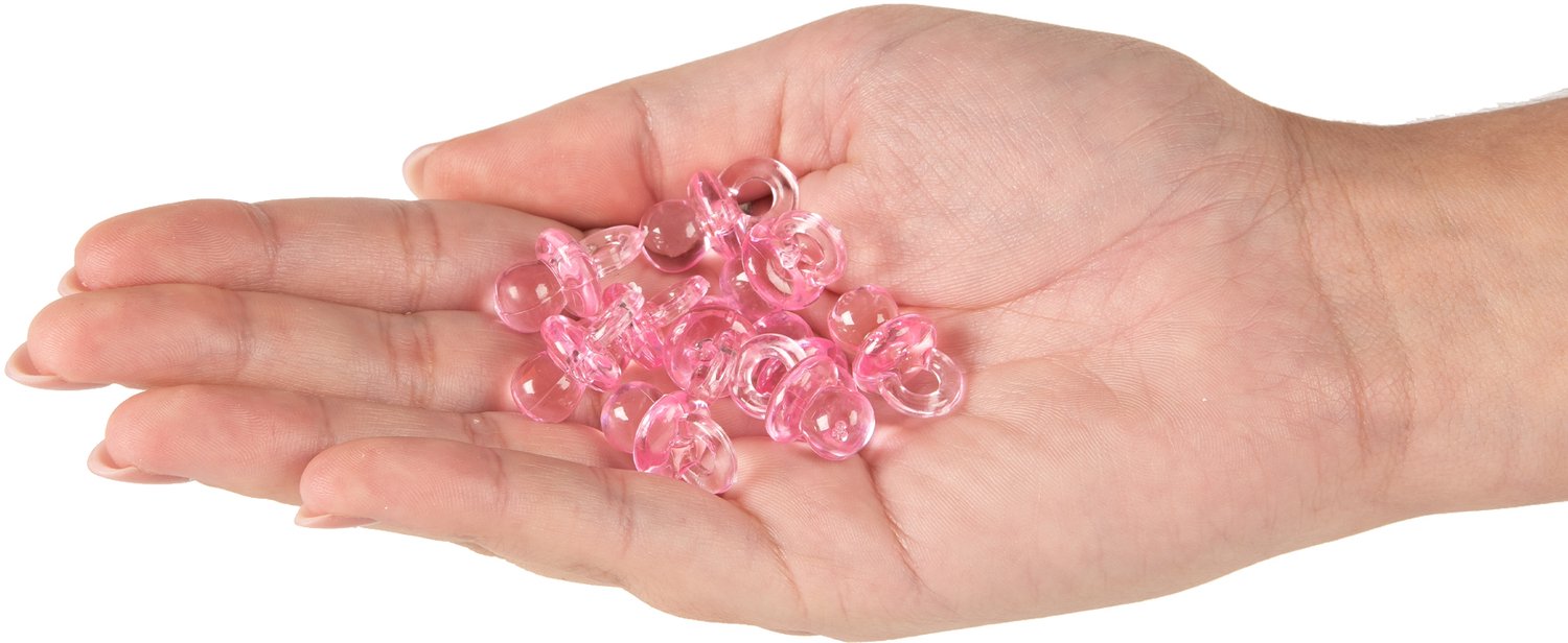 HOBI - 10 roze plexiglas fopspenen 2,5 cm voor decoratie