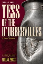 Boekomslag van Tess of the d'Urbervilles met een gedeukte metalen melkbus tegen een donkerrode achtergrond.