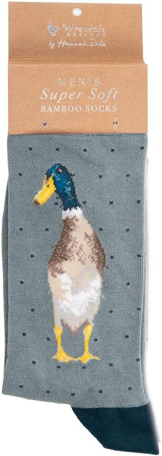 Wrendale Designs 'Guard Duck' Sokken Heren - Zacht Bamboe, Maat 41-46