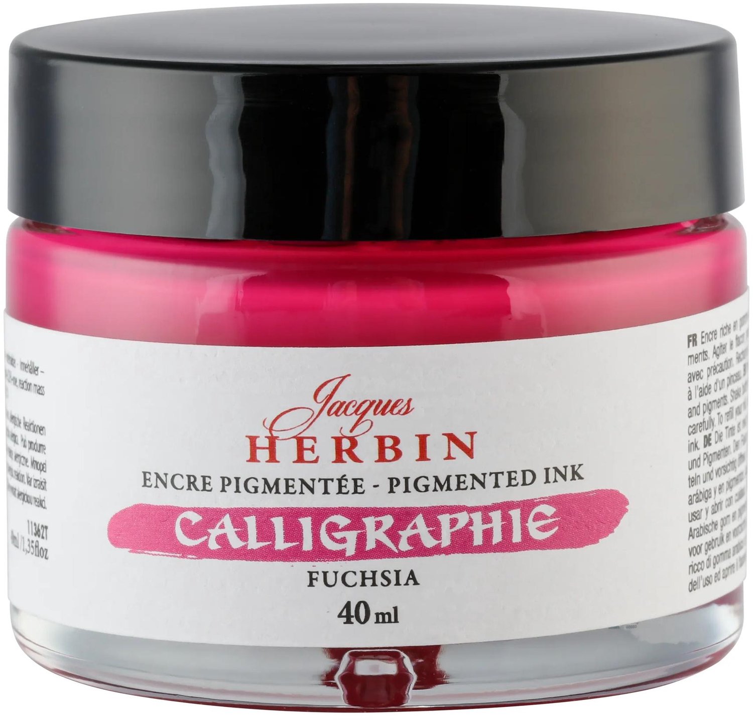 Jacques Herbin Kalligrafie Inkt – Gepigmenteerde Inkt voor Dip Pen en Kroontjespen – Fuchsia Roze – 40 ml