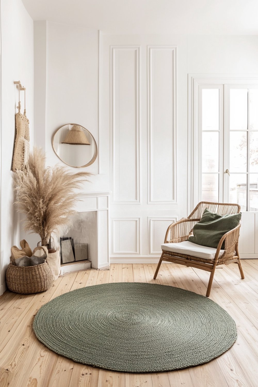 Rond jute vloerkleed groen 240cm (meest gekozen) Mrcarpet