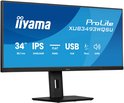 Iiyama ProLite 34-inch ultrabreed scherm met IPS-technologie en USB-hub.