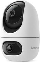 Tapo C245D Beveiligingscamera Binnen met Dubbele 2K Lens - Huisdiercamera & Babycamera - Overzicht én Close-up Tegelijk - 360° Draaibaar - Slimme Tracking - 10,8x Zoom - 12m Nachtzicht - Gratis AI-detectie - Tot 512GB - Werkt met Alexa & Google