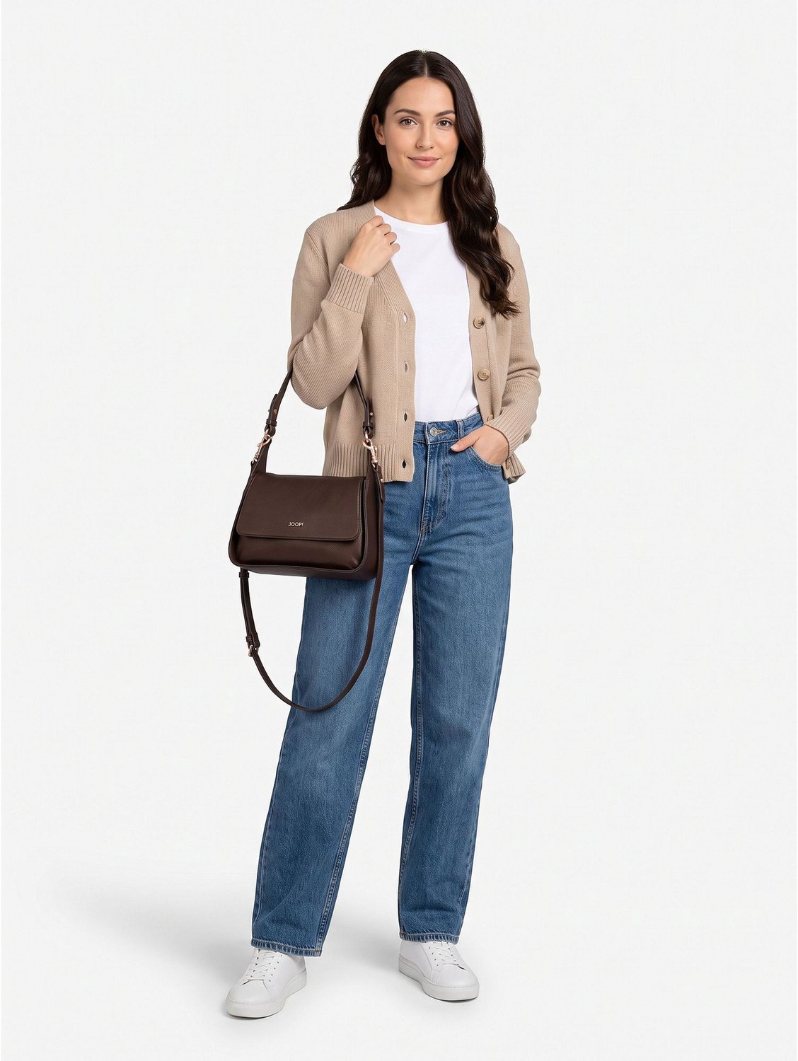 JOOP! schoudertas Lipari Metallo Liah Shoulderbag Bronce donkerbruin