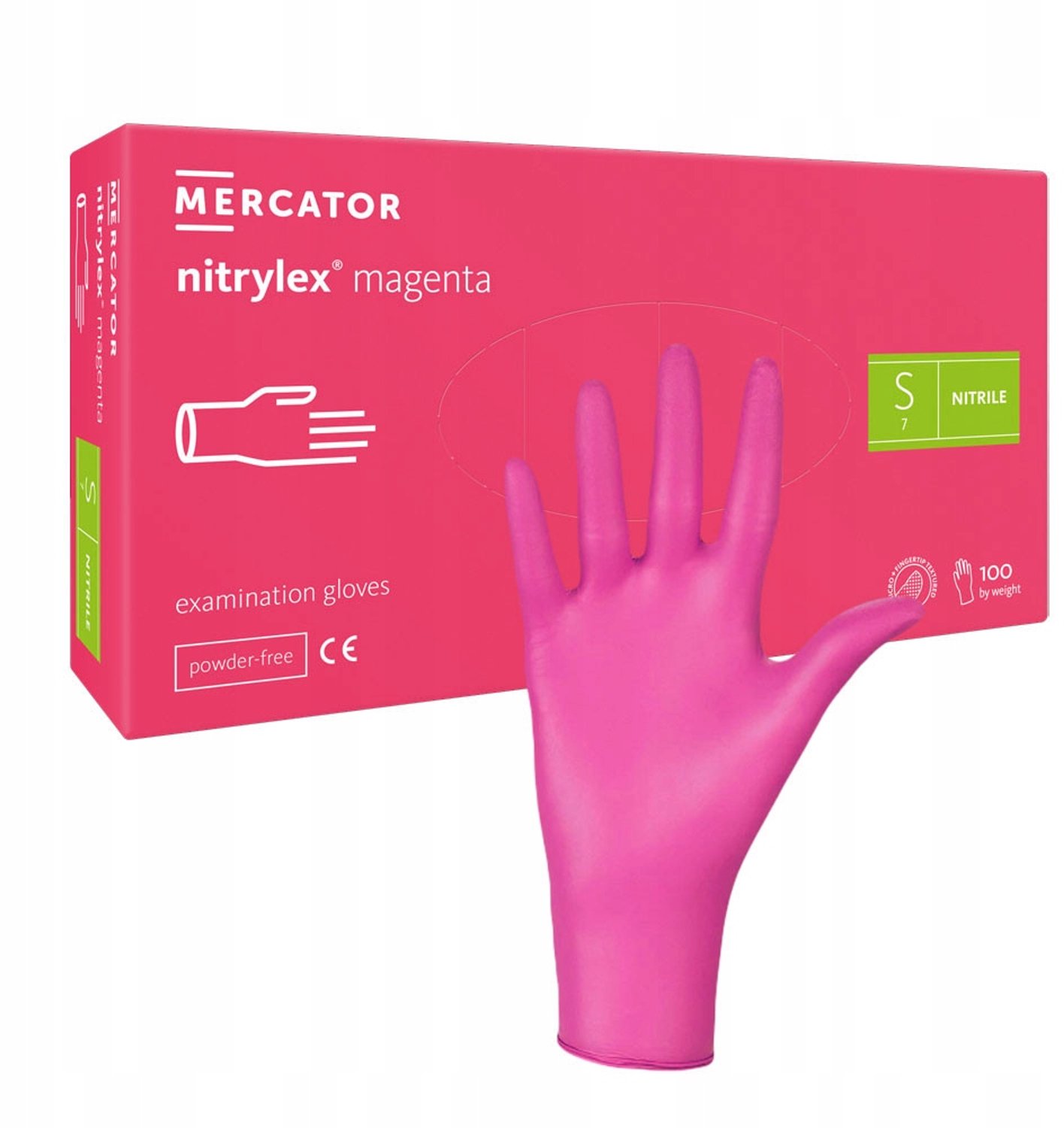 Nitrylex Magenta Nitril Handschoenen Maat S - 100 Stuks - Roze
