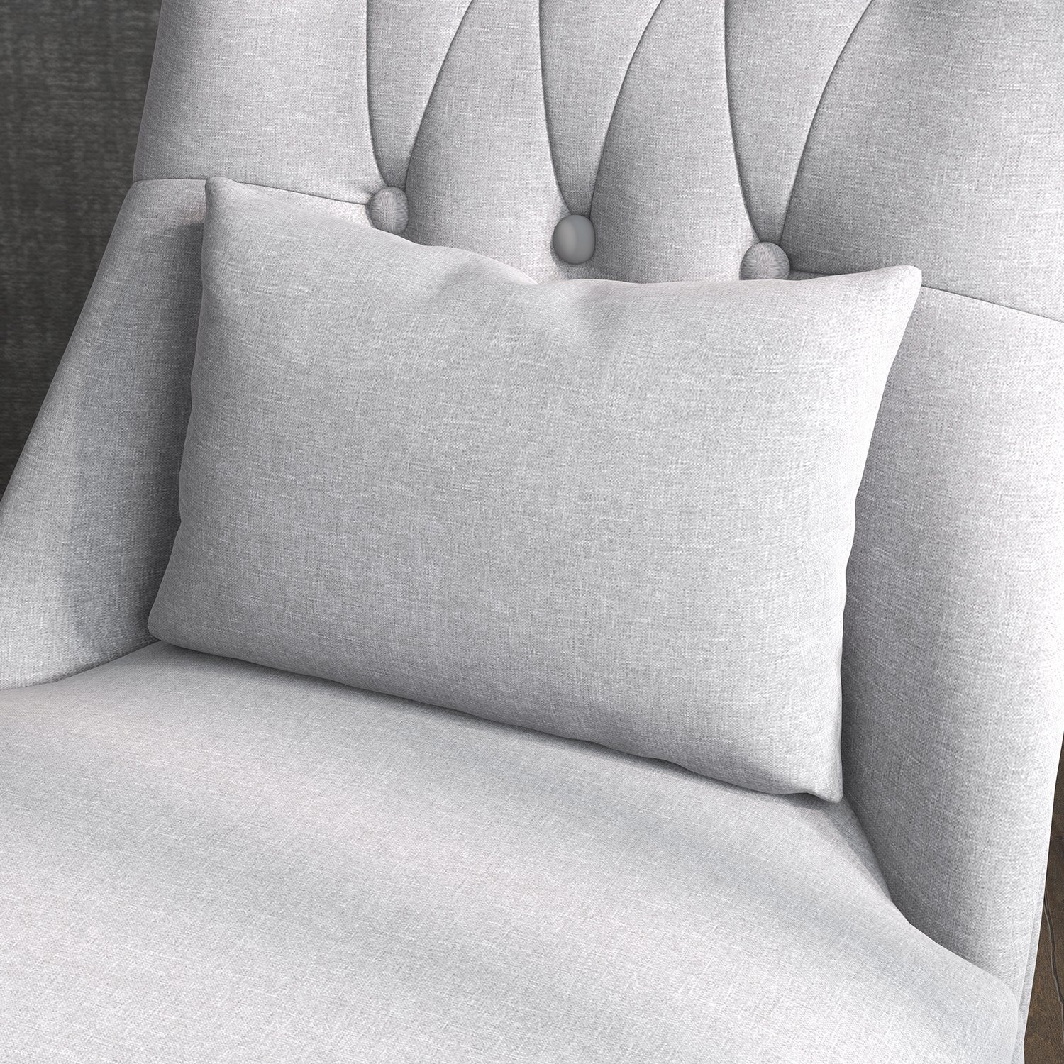 WUVRIE Relaxfauteuil 52,5 x 69 x 77 cm - Rugkussen en hoge poten - Grijs