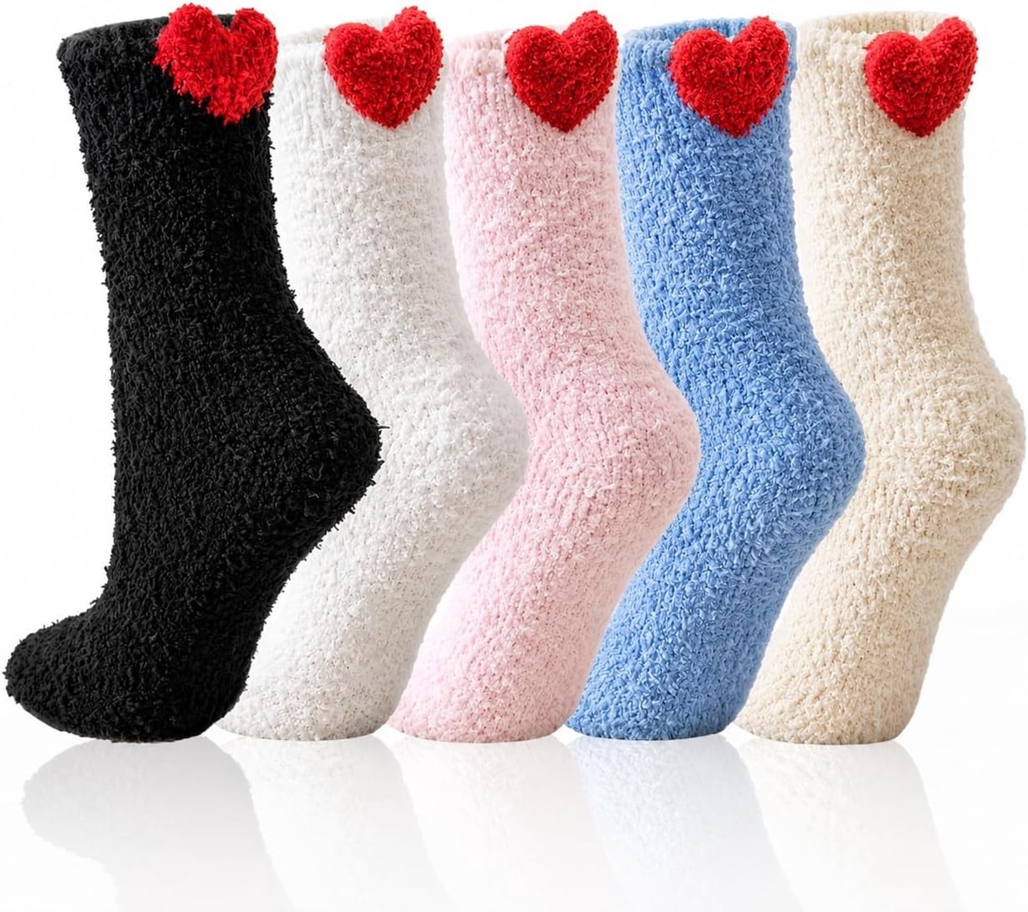 Fuzzy Sokken - Multicolor - 5 Paar - Zachte Microfiber Pluche - Voor Dames