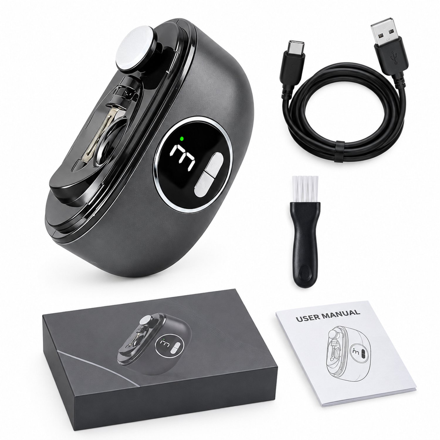 elektrische nagelknipper - 230 g - oplaadbaar - voor dagelijks thuisgebruik - met accessoires en Engelstalige handleiding