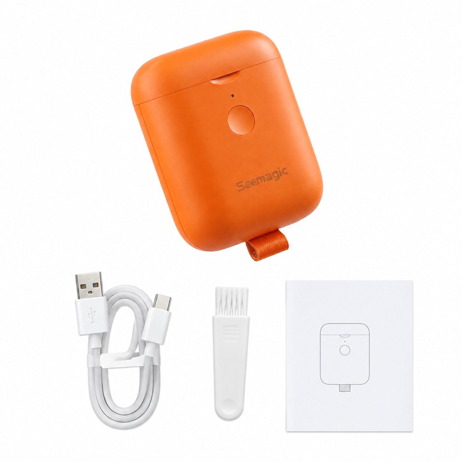 Elektrische nagelknipper - 50 g - compact en draagbaar - energiek oranje - met kabel, reinigingsborstel en handleiding