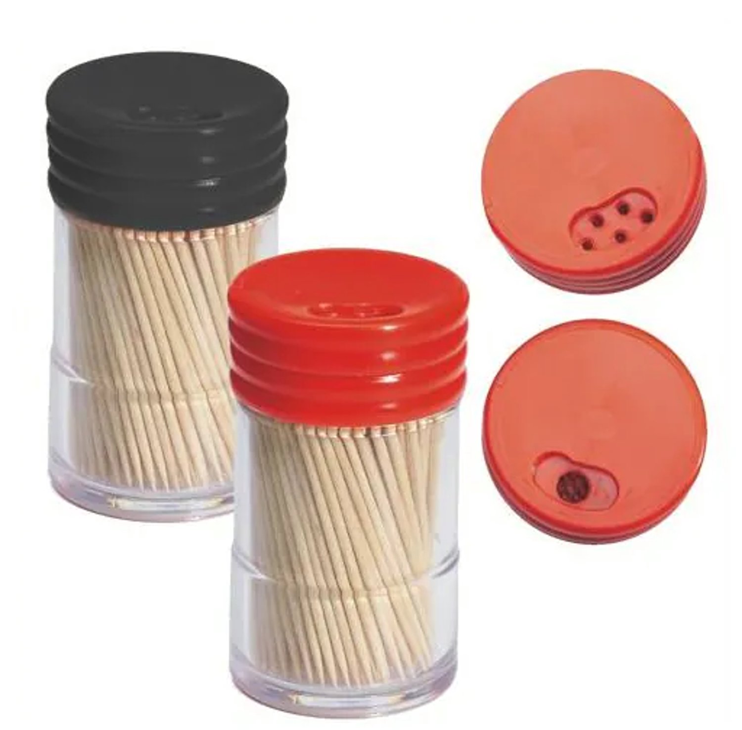 260 Tandenstokers, hout rond 6,5 cm in spenderbox, met draaisluiting