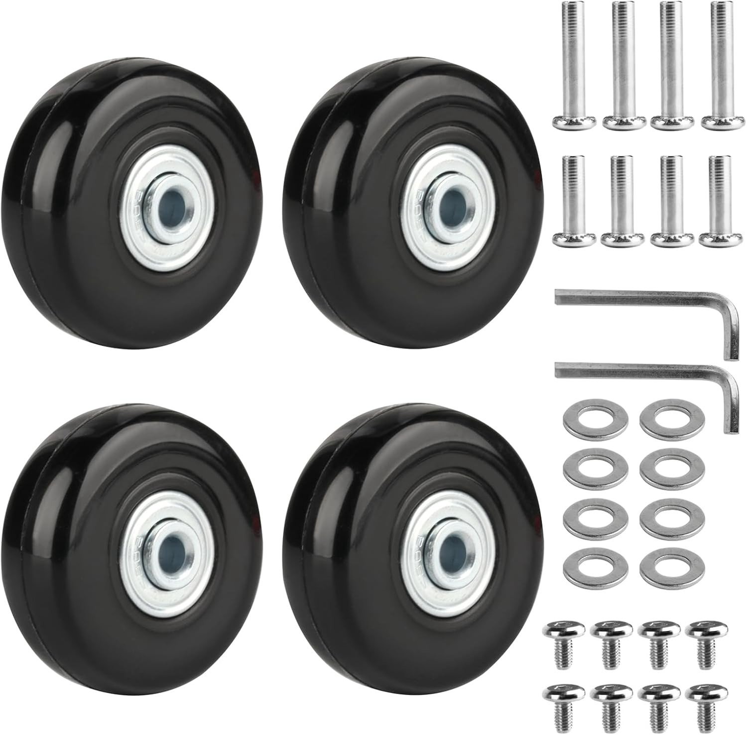 Vervangende Kofferswielen Set van 4, 50x18mm, Geschikt voor Reisbagage en Koffers