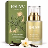 RĀUVV Castor Olie 50ML - Natuurlijke Vanillegeur - Extra Vitamine E toegevoegd - Biologisch - Koudgeperst - Hexaanvrij - Wimperserum - Haarolie - Huidolie - Nagelriem - Packing - Wonderolie - met Pompje - Droge Ellebogen & Hielen - Haarstyling
