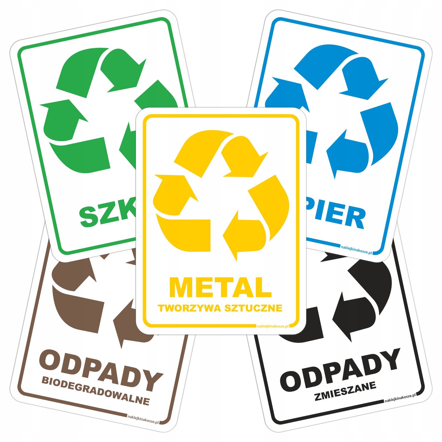 5x Afvalscheiding Stickers voor Afvalbakken - Duurzaam & Weerbestendig