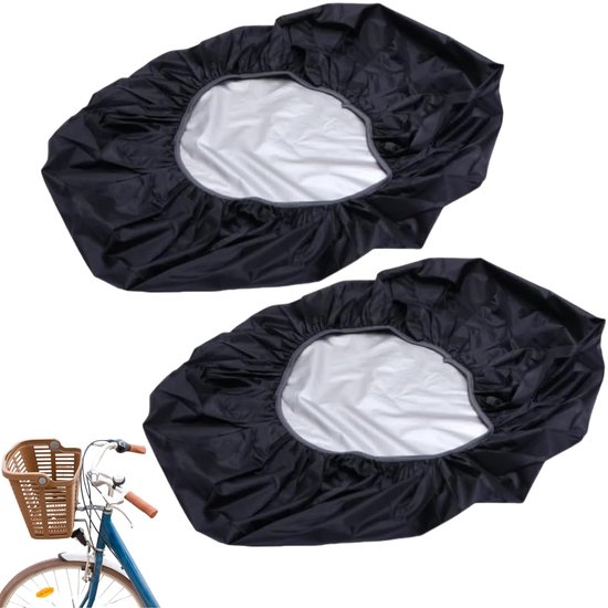 Famanu - Fietsmand Waterdichte Regenhoes - Bescherming tegen regen en vuil - Gemaakt van waterdicht polyester - Zwart 1