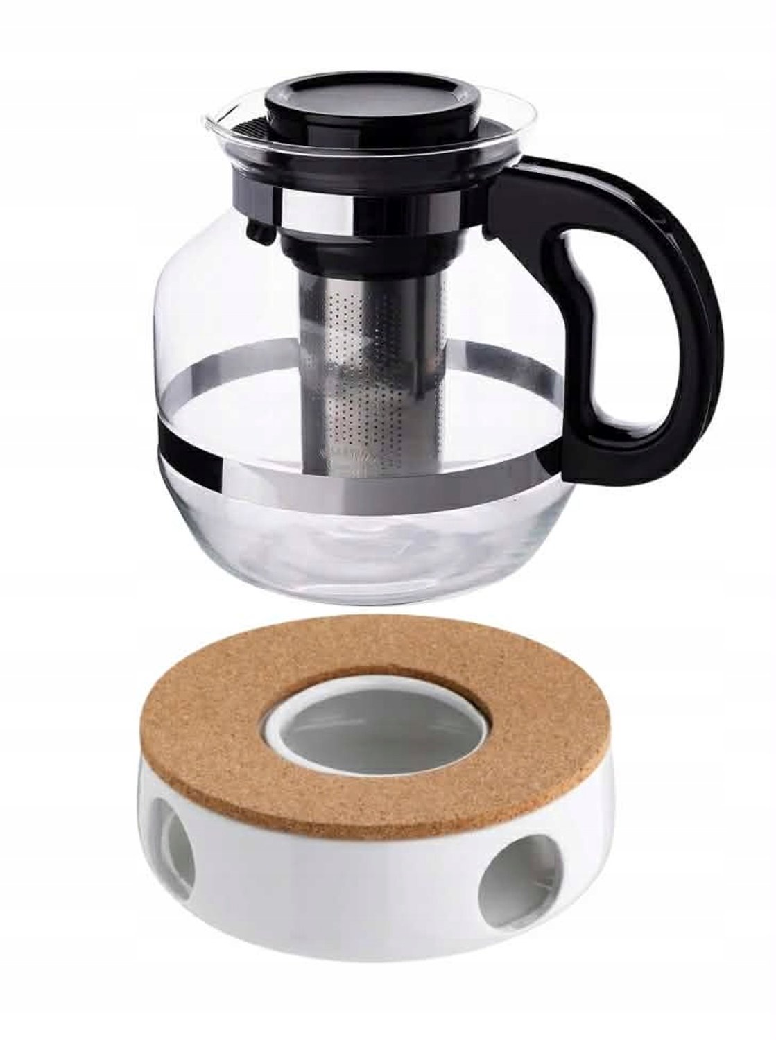 Altom Design Sencha Glazen Theepot met Warmer 2.2L