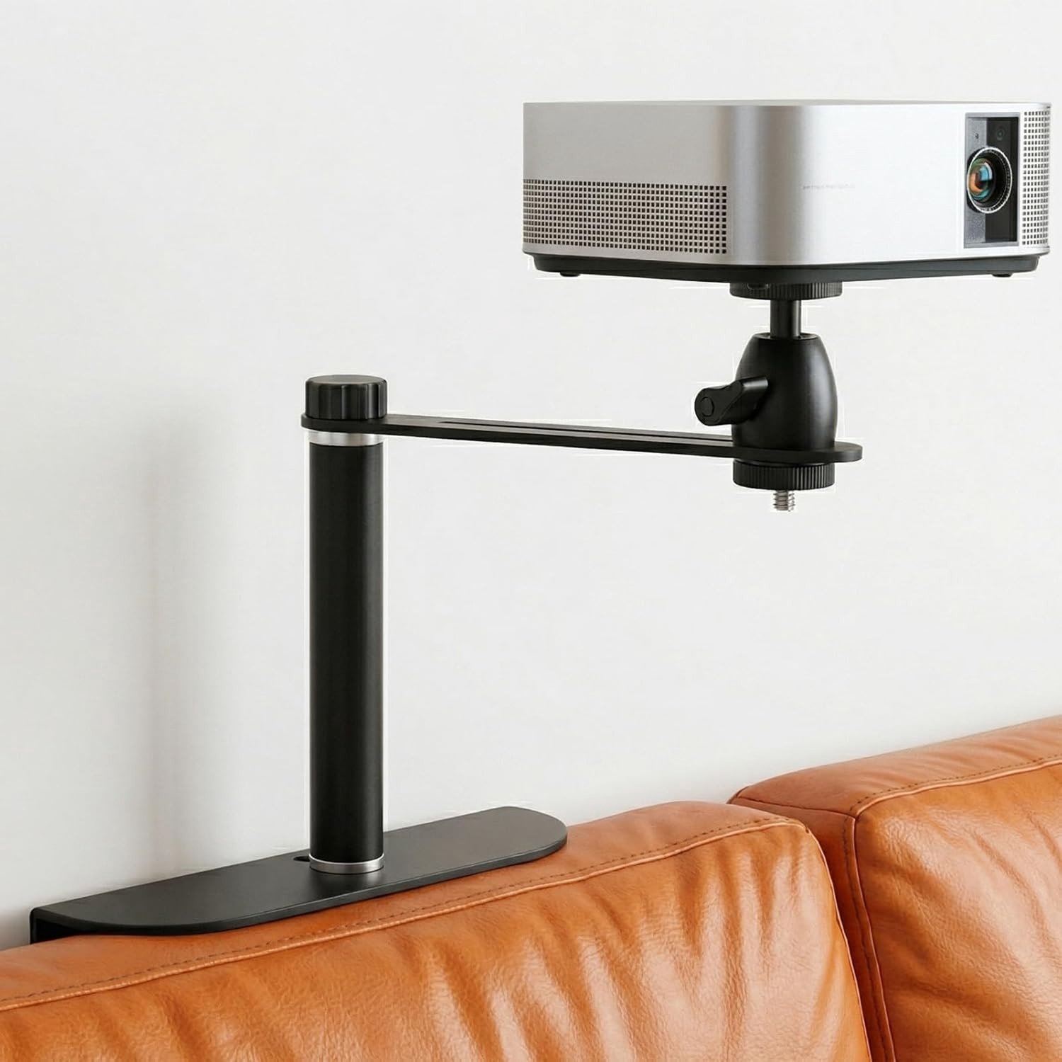 Verstelbare Projectorstandaard voor Bed en Bank, 360° Draaibare Beugel voor Muur en Nachttafel, Stevige Stalen Projectorhouder voor Woonkamer en Slaapkamer met Eenvoudige Installatie