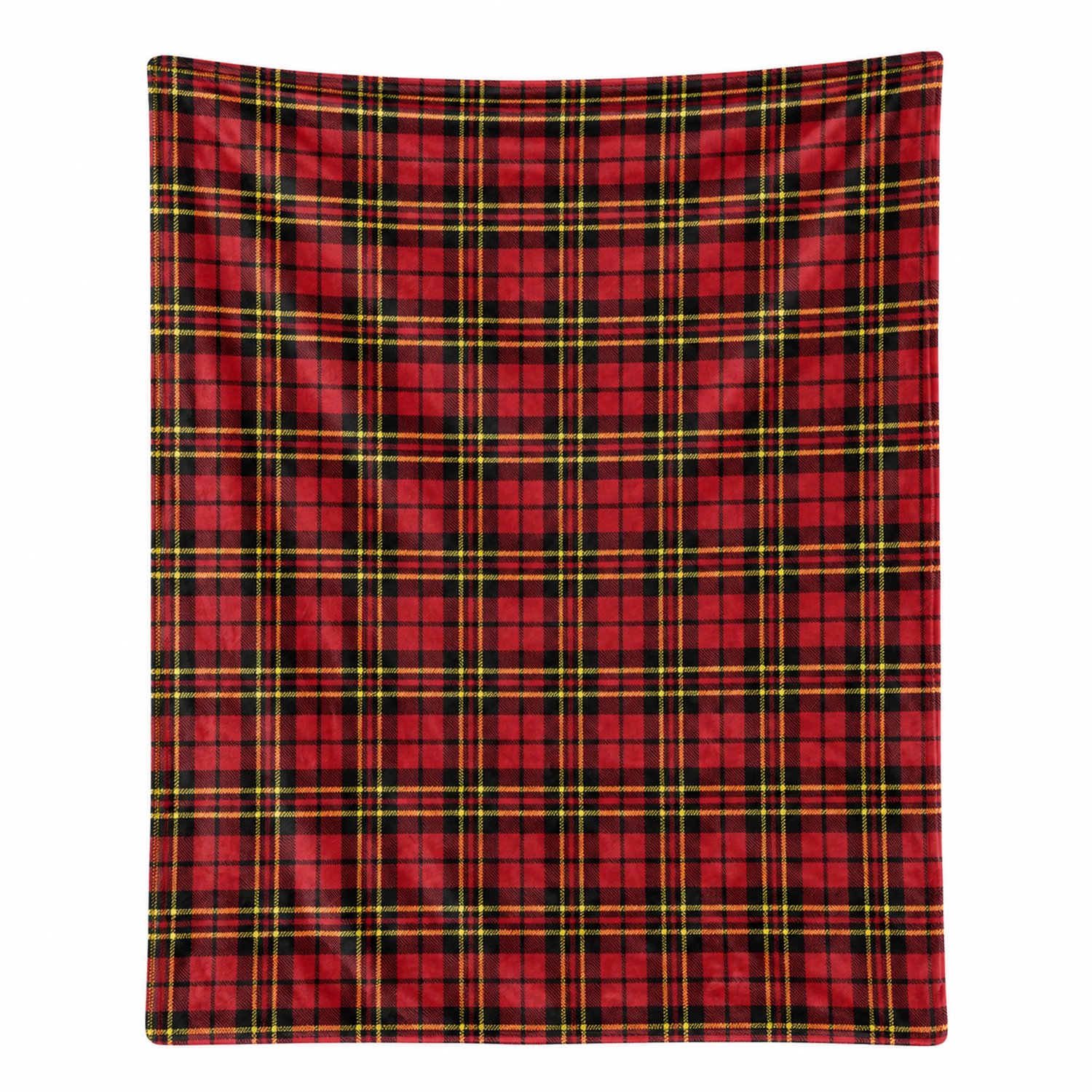 ABAKUHAUS Geruite zachte flanellen fleece deken, Old Celtic British, Cozy Lush Blanket Plaid, 125 x 175 cm, Zwart Geel Rood