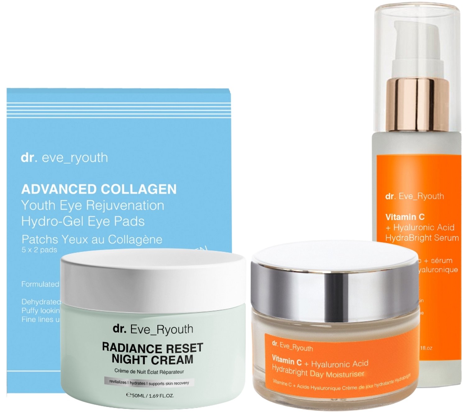 Radiance Reset Nachtcrème + Oogpads + Hydrabright Dagcrème + Serum