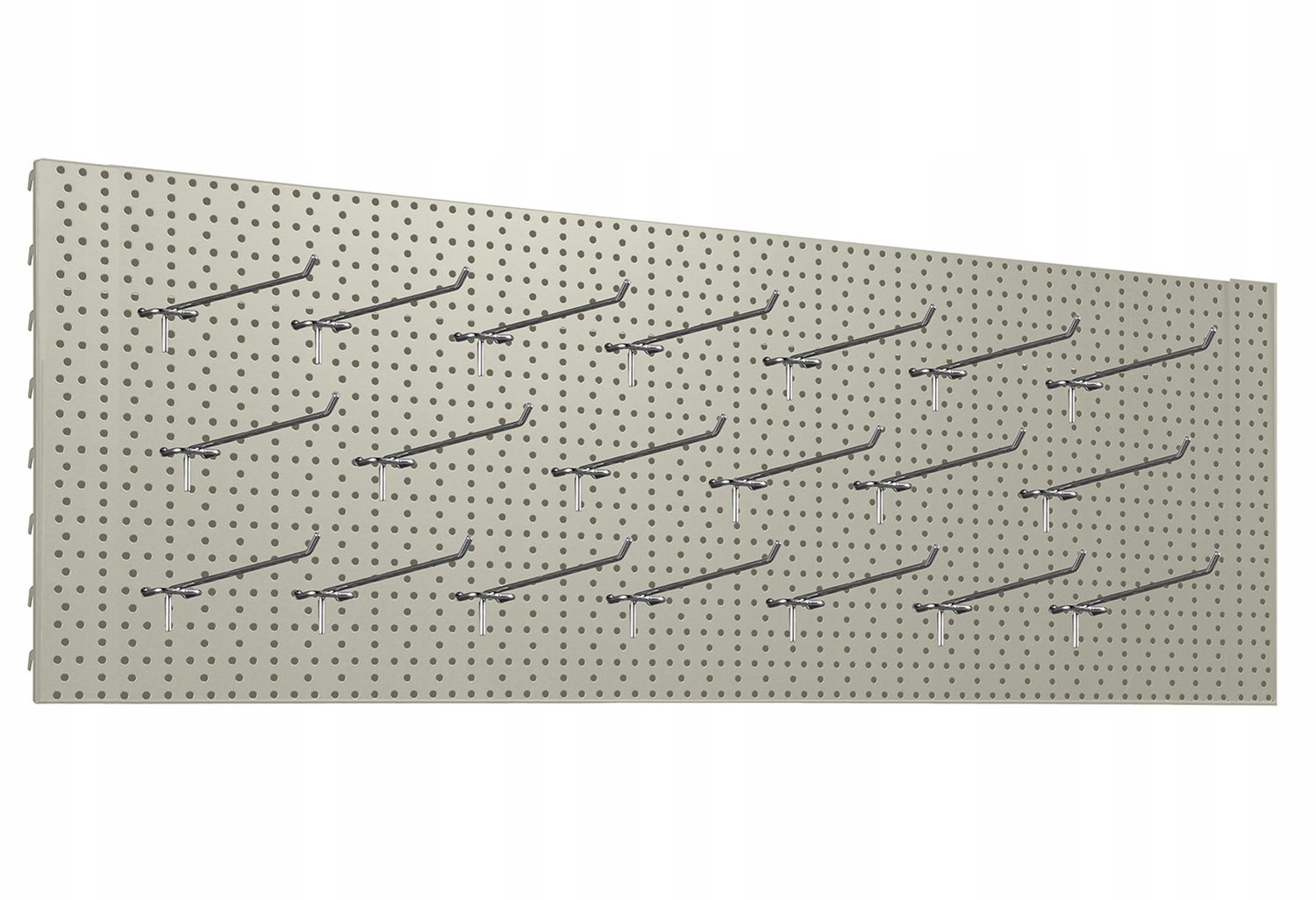 Werkbankpaneel 125x40cm Crème met 20x Enkele Haken L-200