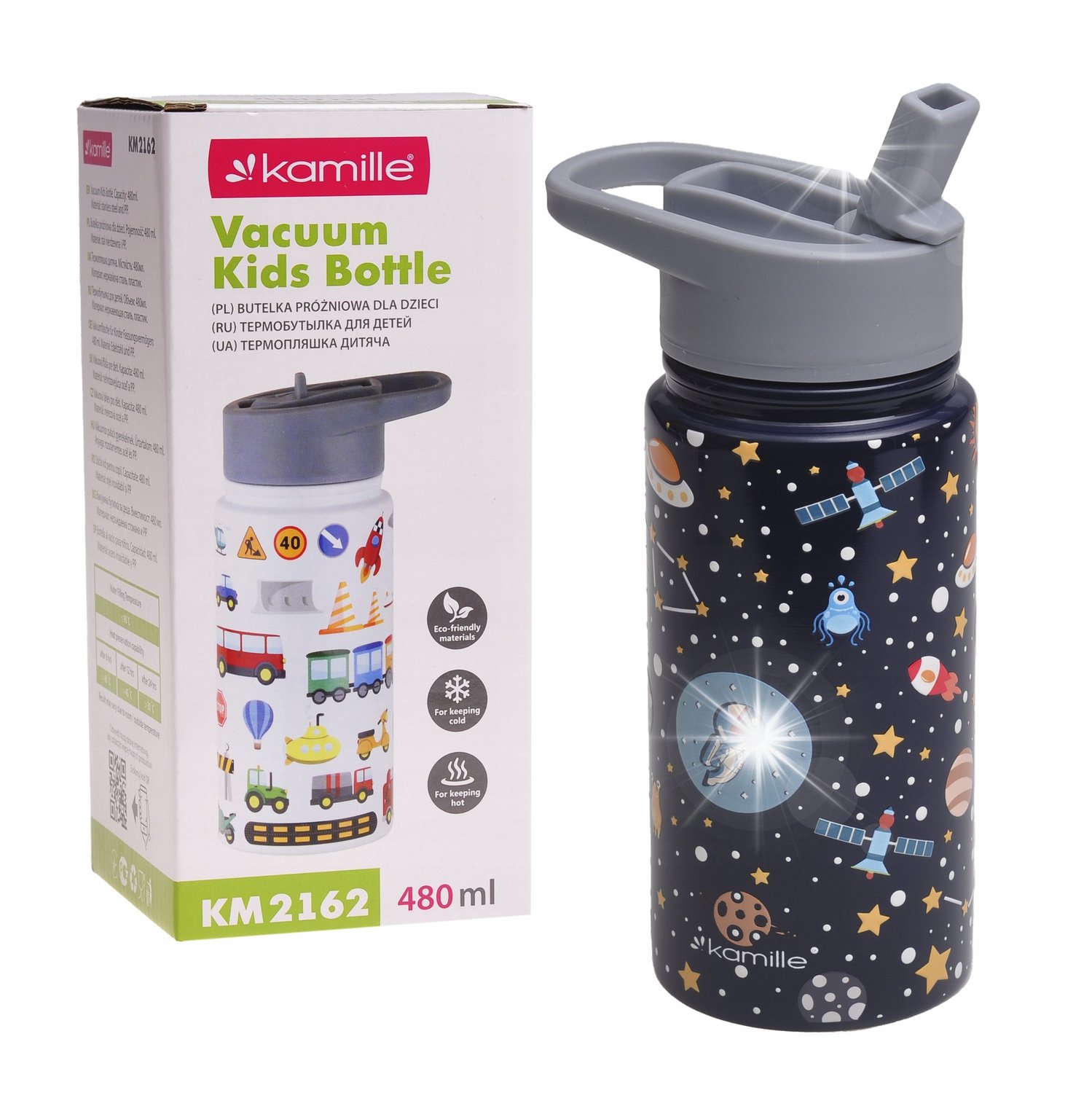Kinderthermische beker 480ml RVS met rietje