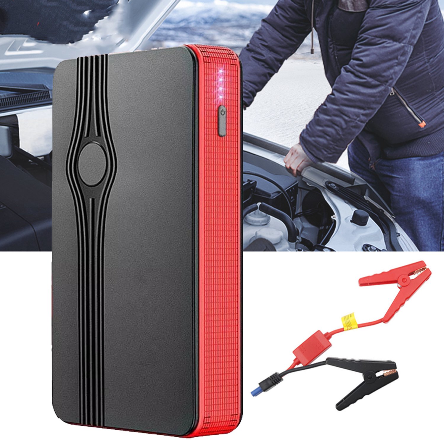 Jumpstarter-Powerbank - 400a-Startbooster Voor Auto's - 30000mah Draagbare Powerbank - Autostarthulp Met Ledverlichting
