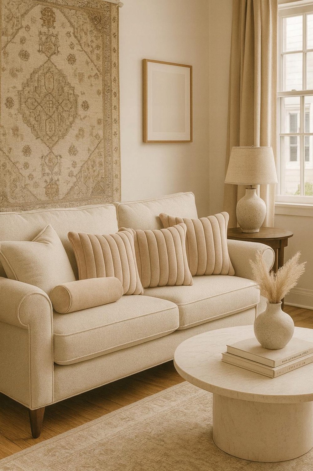 MMO-EURO Martyna Opiełka Premium Corduroy Velvet Kussensloop 60x40 cm - Beige Kasjmier