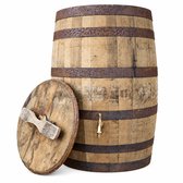 Houten regenton whiskyvat 190 L - messing kraan - los deksel