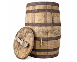 Houten regenton whiskyvat 190 L - messing kraan - los deksel