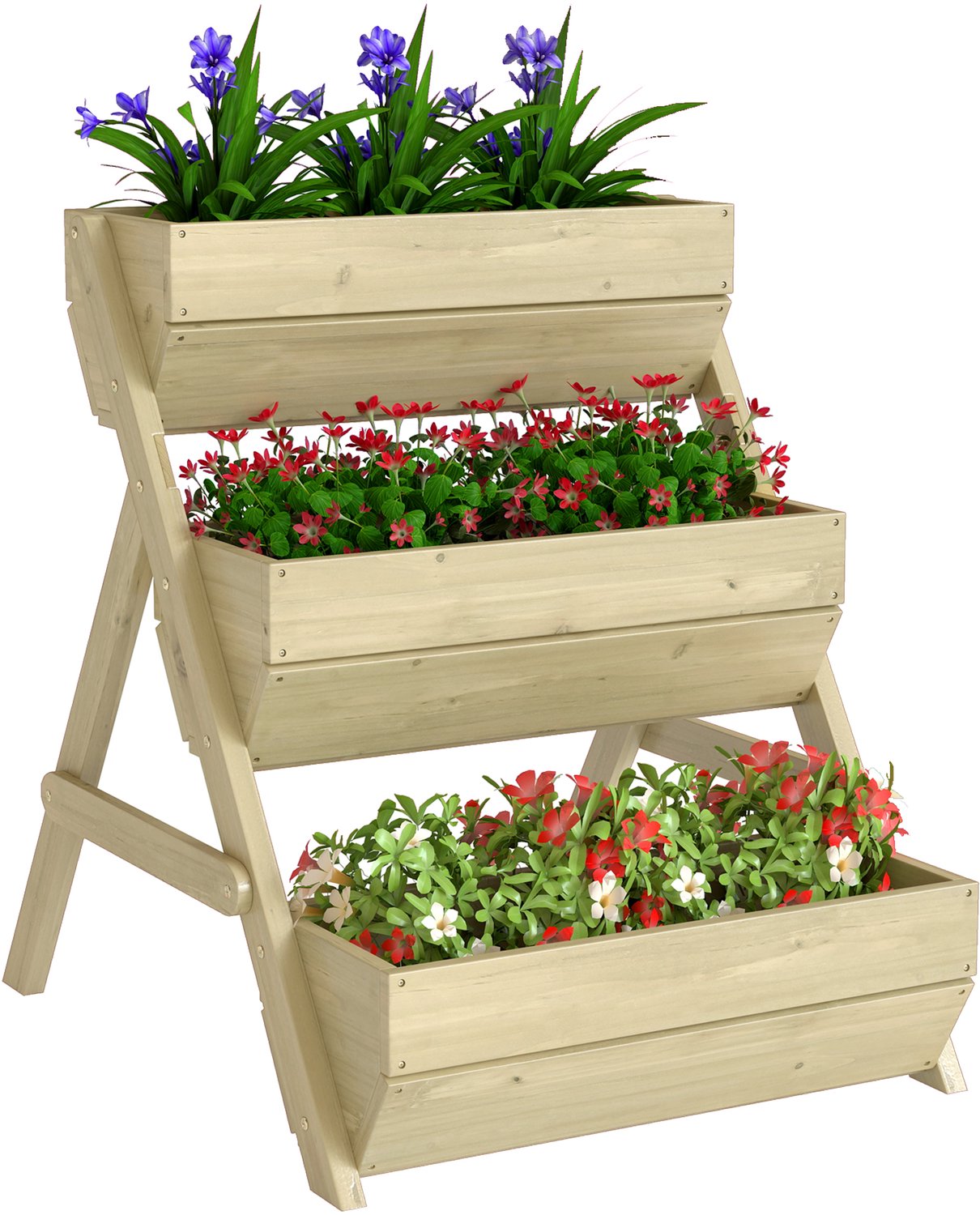 Outsunny tuinbed - Vurenhout - 65x75x76cm - Groen