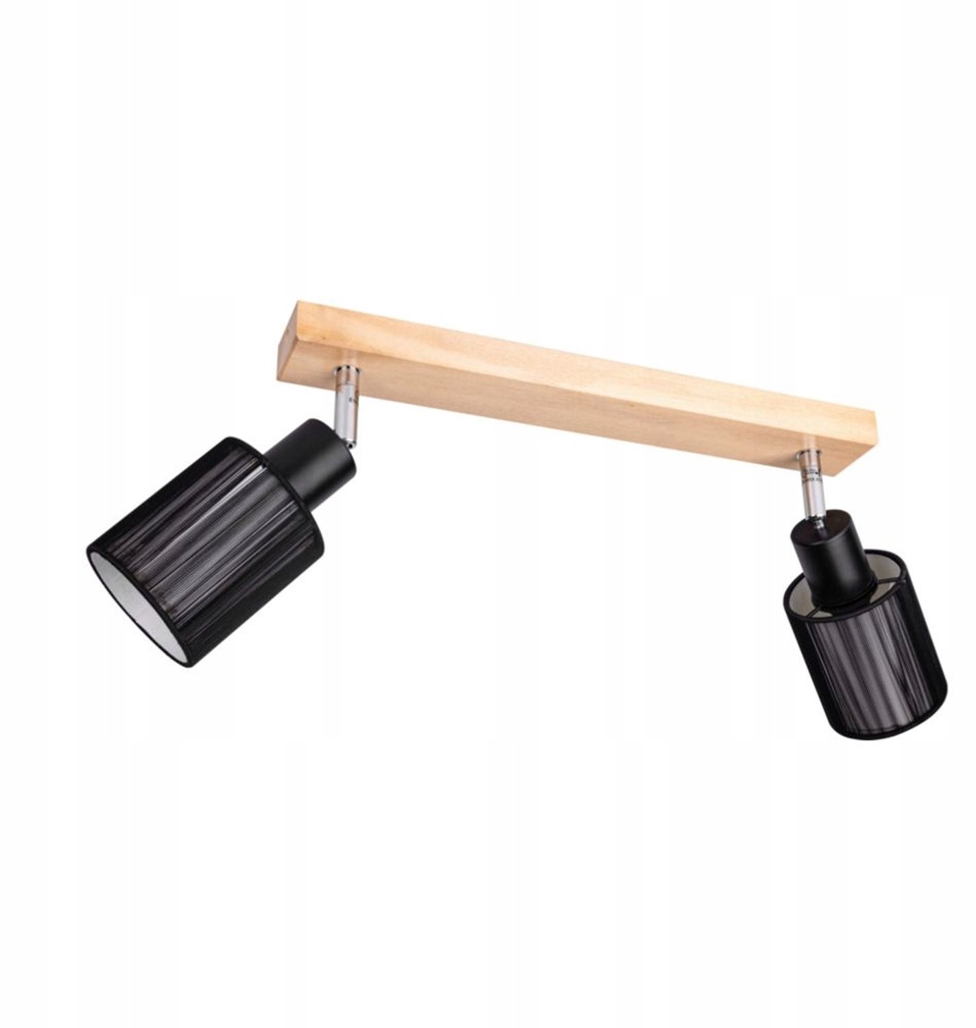 LED Plafondlamp Carla 2x E14 Hout & Chroom