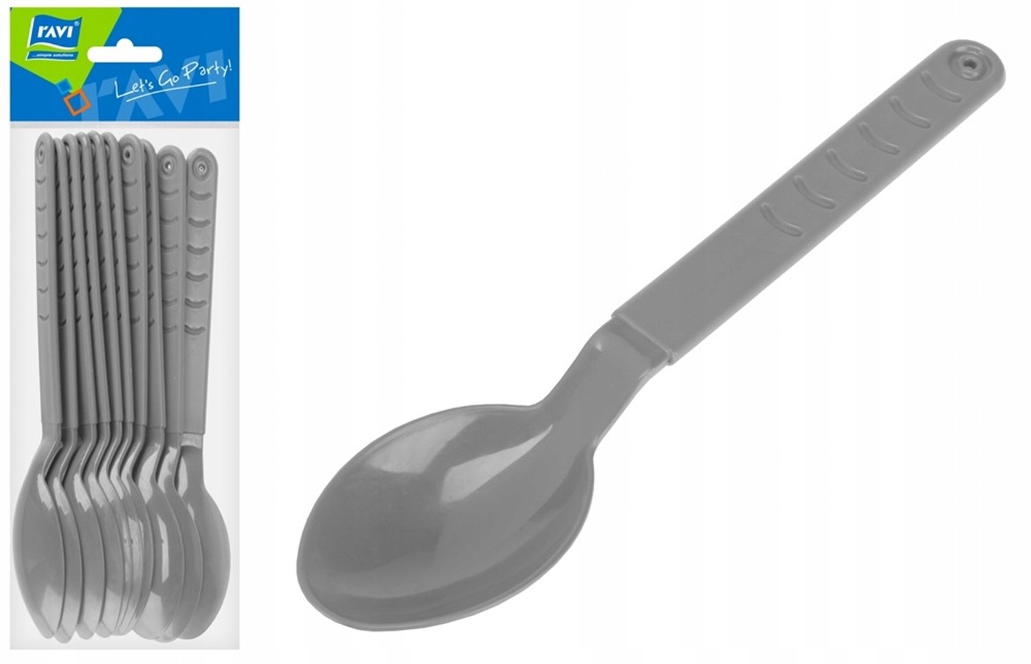 Herbruikbare Lepels Set van 10 - BPA-vrij, Vaatwasmachinebestendig, Grijs